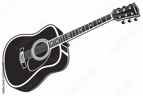 guitar sihouette black vector
