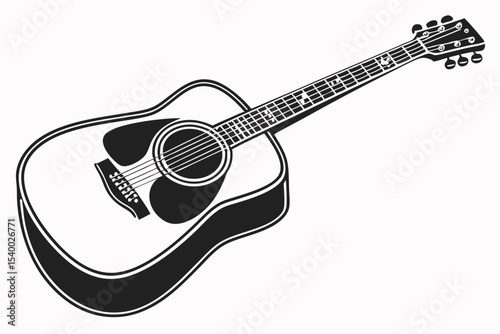 guitar sihouette black vector
