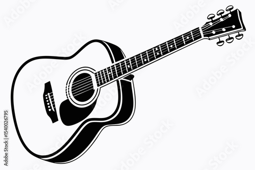guitar sihouette black vector