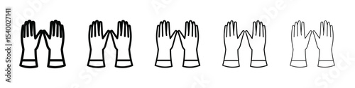 Garden gloves icon isolated vector on white background set