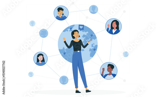 Connected world concept illustration