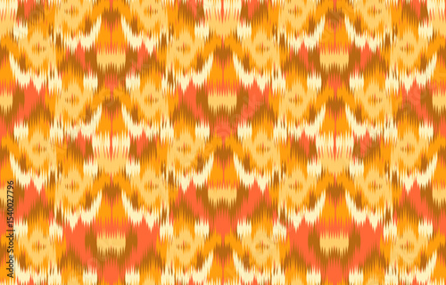 Design ikat pattern abstract geometric ikat ethnic, folk pattern Aztec style, Gyp sy, Mexican, Indian, Scandinavian, design ikat for background, wallpaper, carpet, wrapping, fabric, textile fashion. 