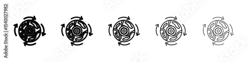 globalization icon isolated vector on white background set
