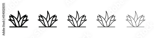 Grass icon isolated vector on white background set