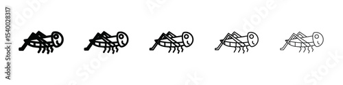 Grasshopper icon isolated vector on white background set