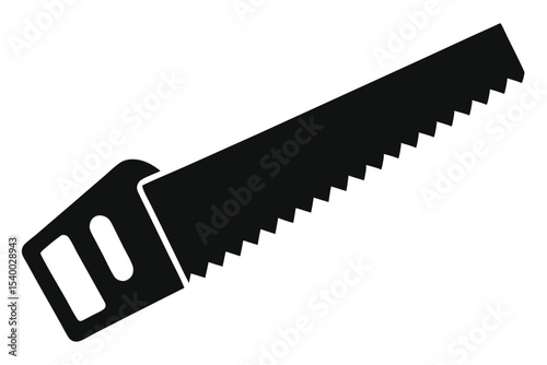 Black Silhouette of a Hand Saw Tool for Woodworking Projects