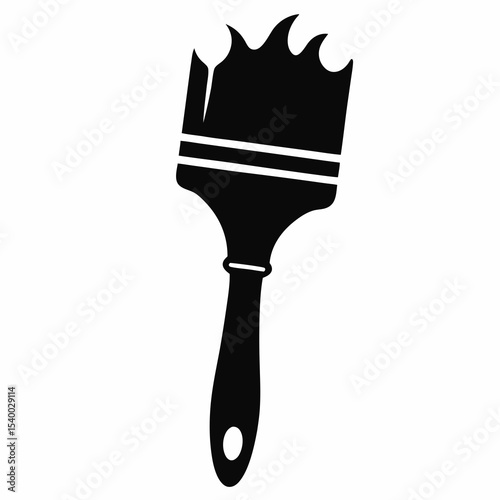 Paintbrush black vector silhouette on white background