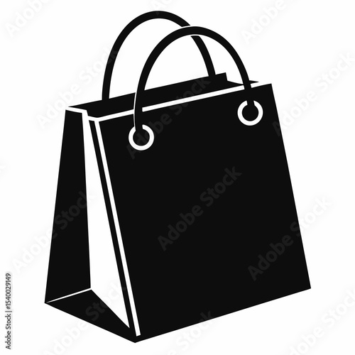 Shopping bag vector black silhouette on white background