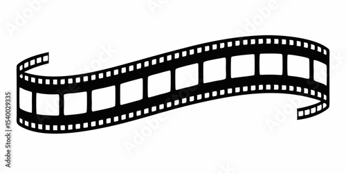 Film strip black vector silhouette on white background