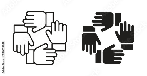 Collaboration icon Logos. Flat Vector Icon Design Template