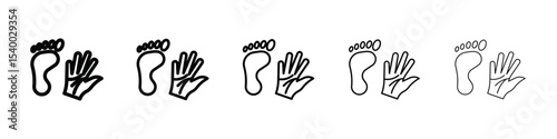 hand and foot icon isolated vector on white background set