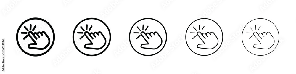 Fototapeta premium Hand clicking icon isolated vector on white background set
