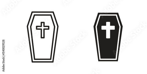 Coffin icon Logos. Flat Vector Icon Design Template