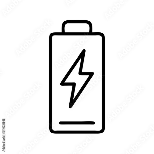 Battery Icon with Lightning Bolt for Technology Websites, Energy Awareness Blogs, Mobile App Design, and Digital Media Content  