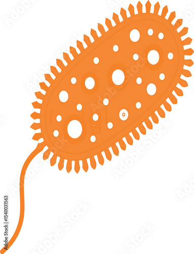 Orange bacteria icon  vector illustration on transparent background.