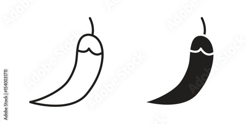 chilli pepper icon Logos. Flat Vector Icon Design Template