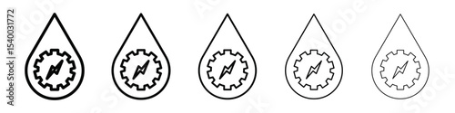 Hydroelectric energy icon isolated vector on white background set