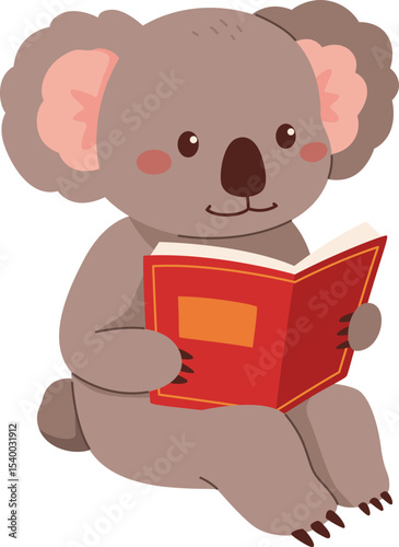 Koala Reading a Book

