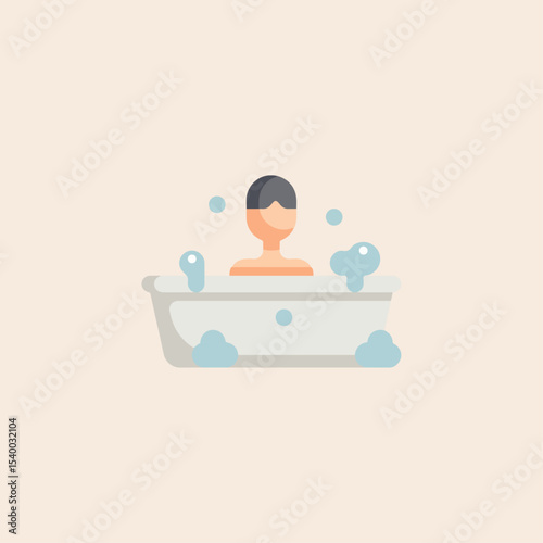 Bathtub icon flat vector design.