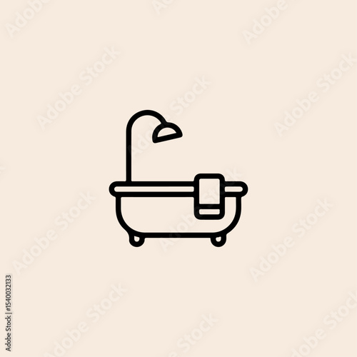 Bathtub icon flat vector design.