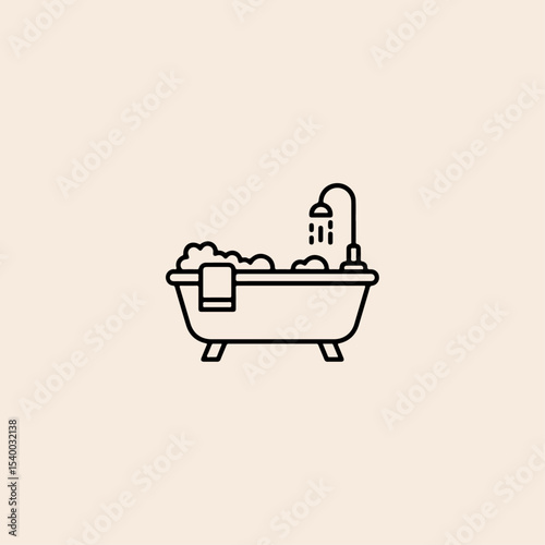 Bathtub icon flat vector design.