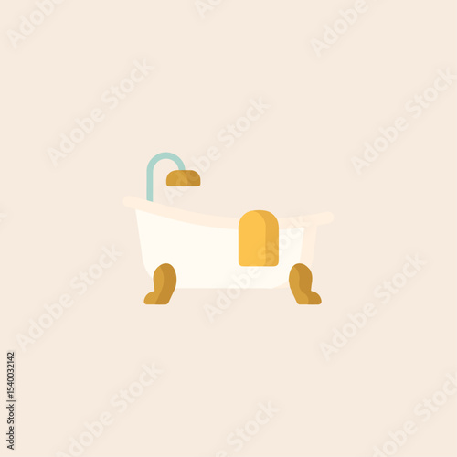 Bathtub icon flat vector design.