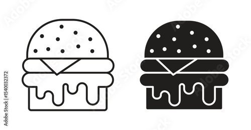Cheese burger icon for social media, app, and web design. Vector illustration.