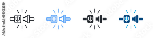 Safety Belt Icon Set Multiple Style. Design In Outline, Blue, Glyph, Dual Tone