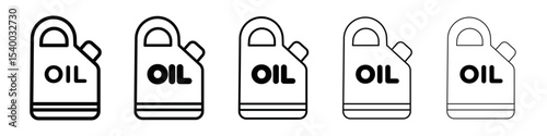 Jerrycan oil icon isolated vector on white background set