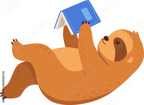 Sloth Reading While Lying Down

