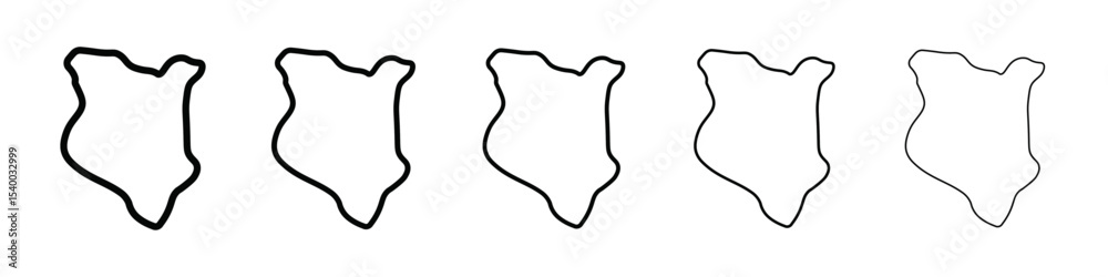 Obraz premium Kenya map icon isolated vector on white background set