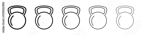 kettlebell icon isolated vector on white background set