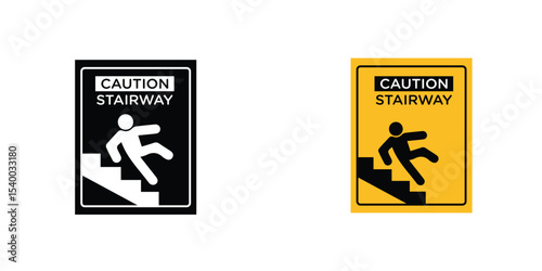 Caution stairway sign