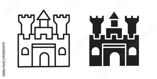 Castle icon Logos. Flat Vector Icon Design Template