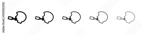 laser dermatology icon isolated vector on white background set