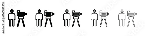 land surveyor icon isolated vector on white background set