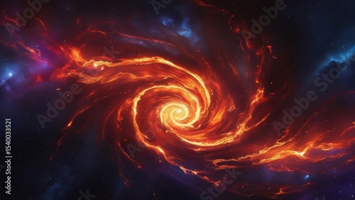 Celestial Inferno — Cosmic Fireball in Deep Space