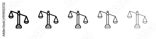 Law scale icon isolated vector on white background set