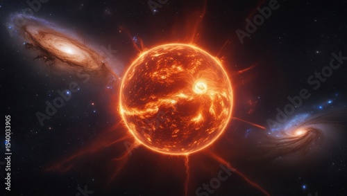 Celestial Inferno — Cosmic Fireball in Deep Space