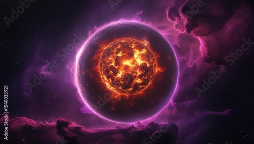 Celestial Inferno — Cosmic Fireball in Deep Space