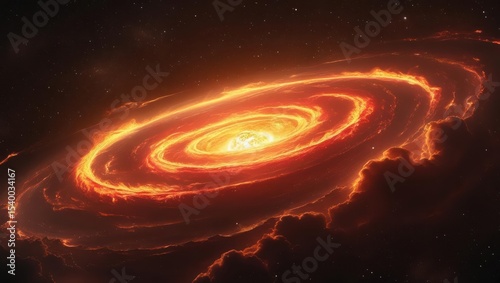 Celestial Inferno — Cosmic Fireball in Deep Space