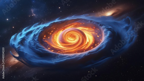Celestial Inferno — Cosmic Fireball in Deep Space