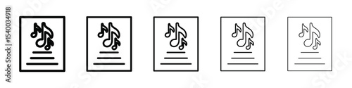 lyrics icon isolated vector on white background set