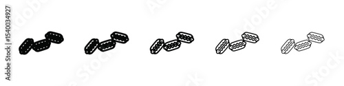 macarons icon isolated vector on white background set