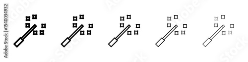 magic wand icon isolated vector on white background set