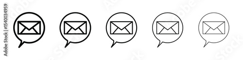 Mail message icon isolated vector on white background set