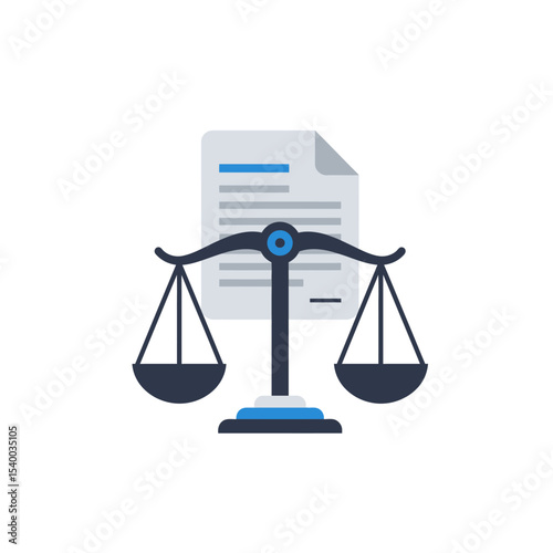 Balanced Scales of Justice with Legal Document.