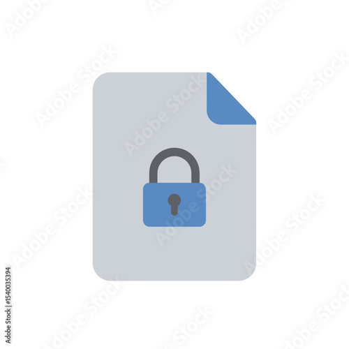 Secured Document: A light gray file with a blue folded corner and padlock.