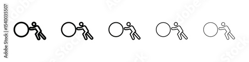 Man pushing another person icon isolated vector on white background set