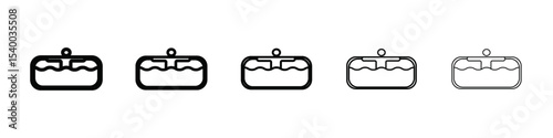 Man relaxing in jacuzzi icon isolated vector on white background set